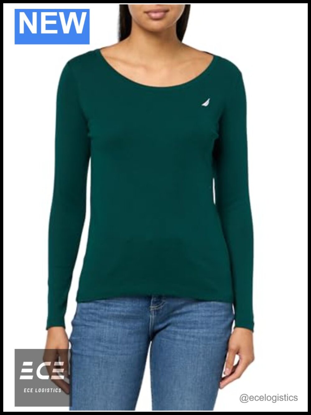 Long Sleeve Solid Scoop Neck Cotton T-Shirt Regular Fit Fall Layer